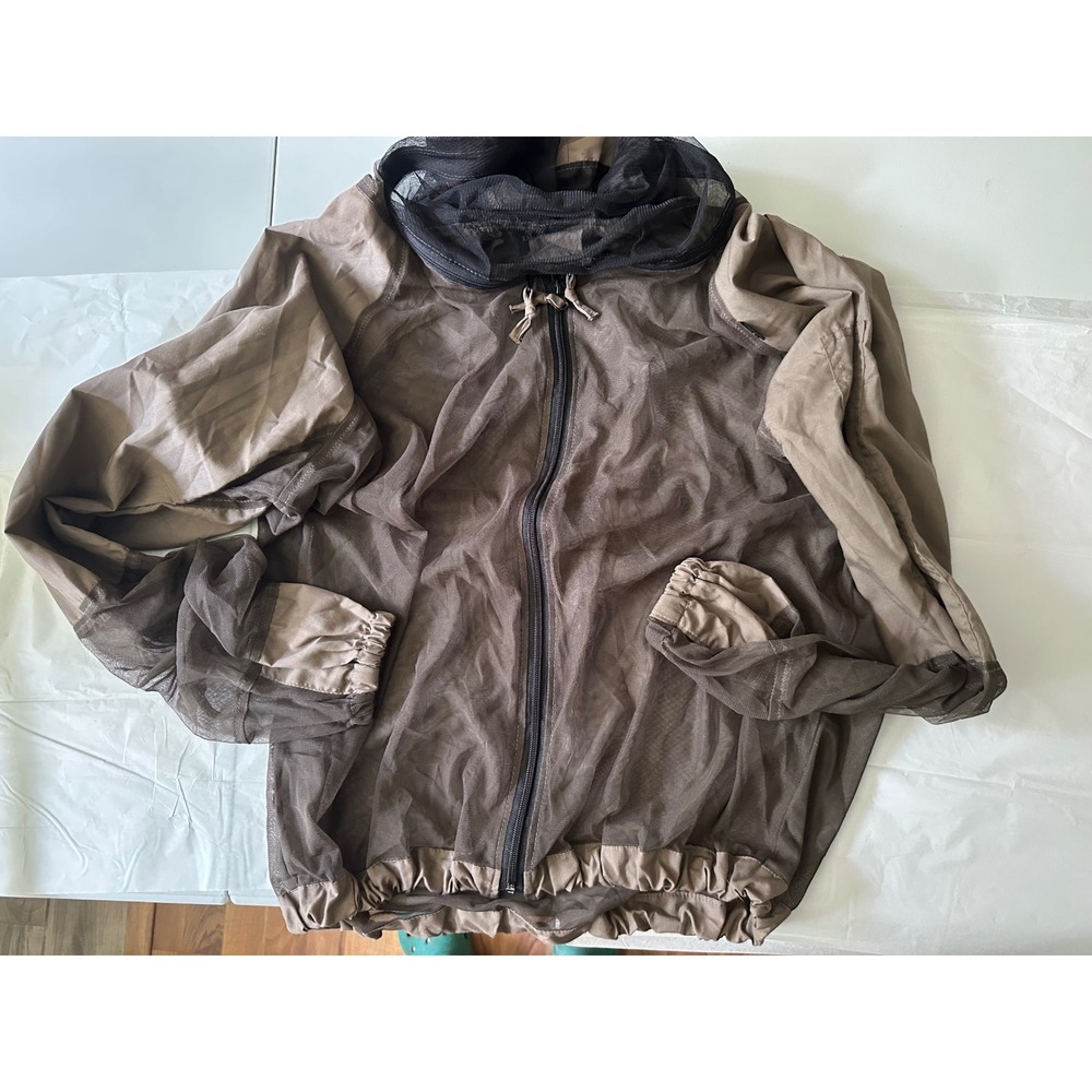Little Fly Insect Protection Mesh Jacket Brown Olive Full Zip Hooded Women S/M